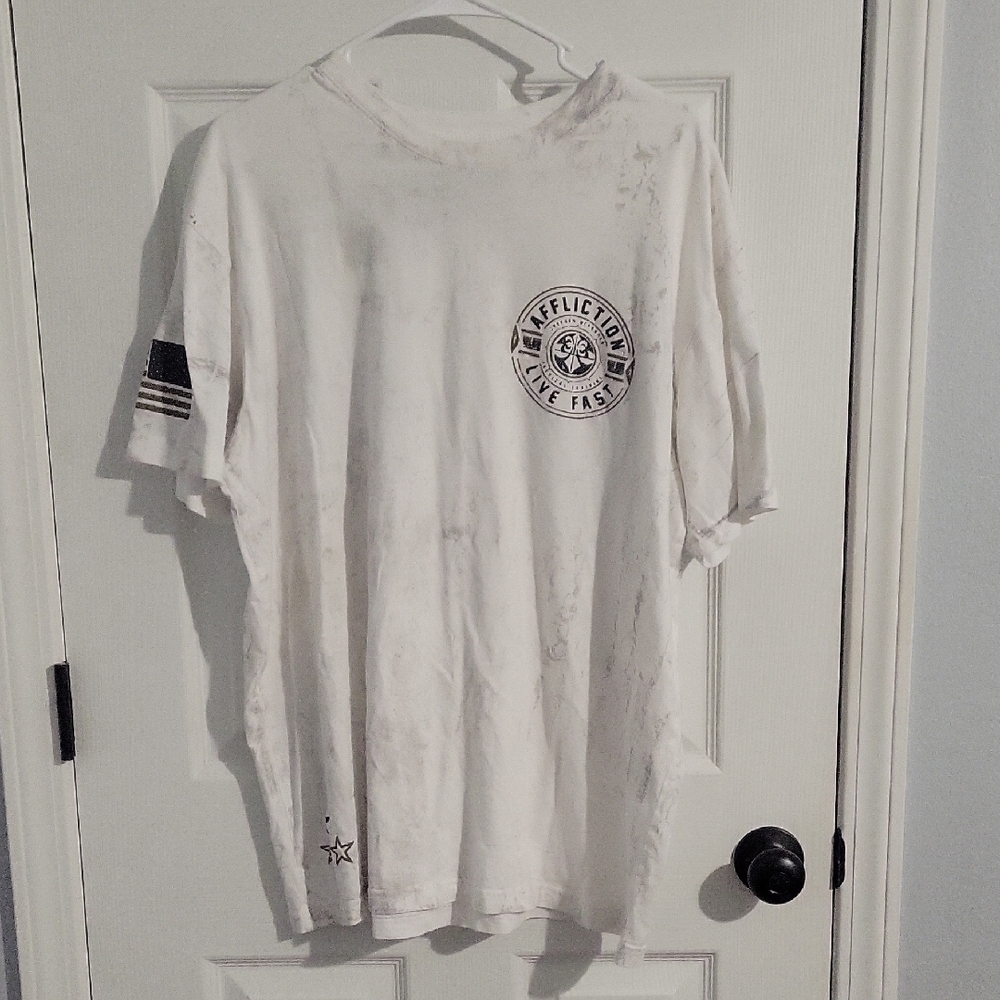Affliction White Graphic Tee